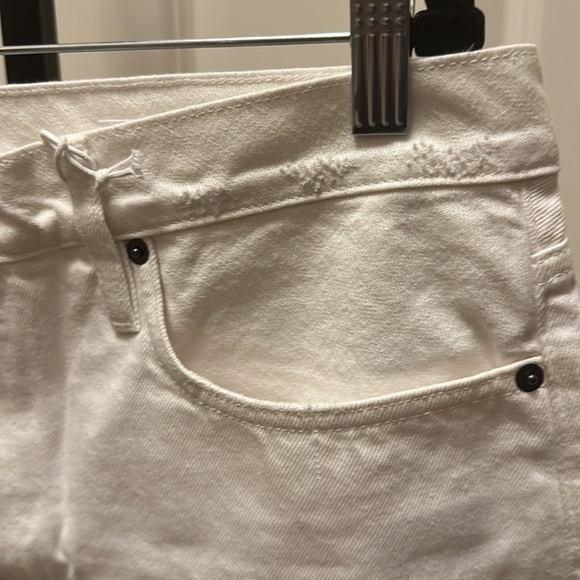 FRAME women’s LE SIMONE SHORT RAW RUMPLED BLANC GRIND - Picture 11 of 16